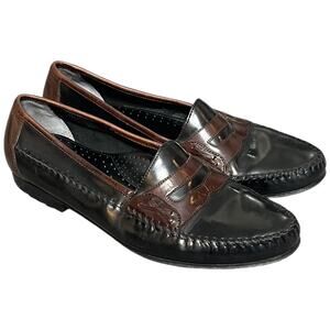 G.H. Bass & Co Leather Penny Loafers Black Brown Mens Size 12 M